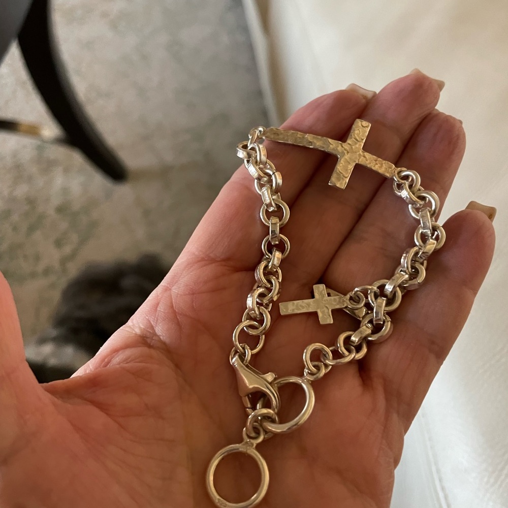 Cross sterling silver bracelet from Inspiranza Design